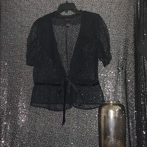 Torrid Plus Size Tie Front Sheer Top